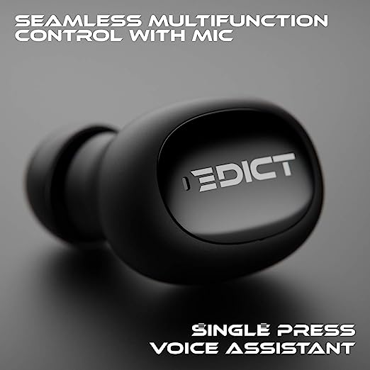 EDICT ETWS01 Bluetooth Truly Wireless in Ear Earbuds with Mic (Black) EDICT ETWS01 Bluetooth Truly Wireless in Ear Earbuds with Mic (Black)